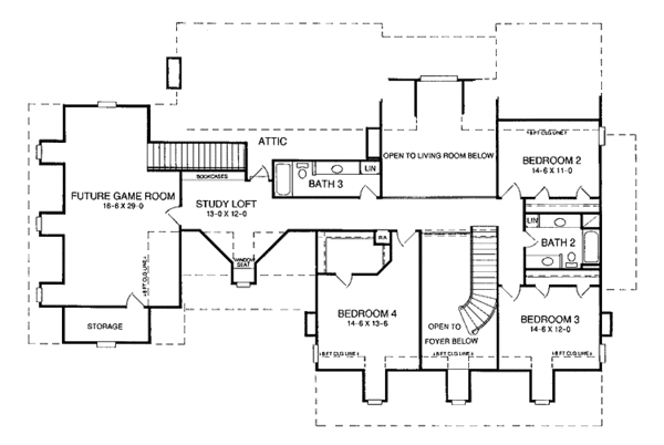 Dream House Plan - Country Floor Plan - Upper Floor Plan #952-112