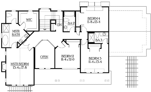 Dream House Plan - Craftsman Floor Plan - Upper Floor Plan #132-469