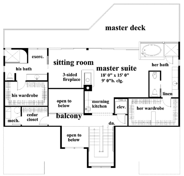 House Plan Design - European Floor Plan - Upper Floor Plan #930-126