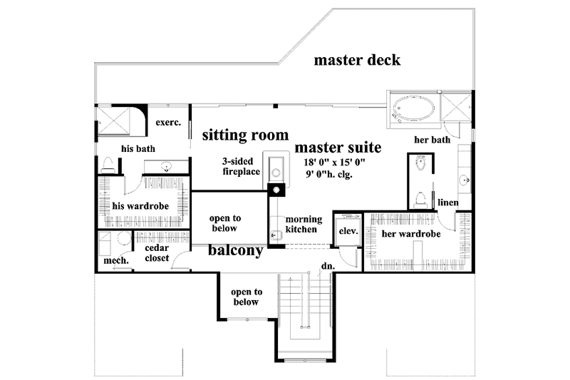 Home Plan - Floor Plan - Upper Floor for European House Plan #930-126 - 3 bed, 4 bath