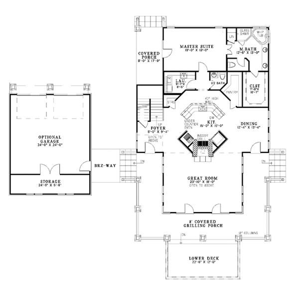House Plan Design - Country Floor Plan - Main Floor Plan #17-3305