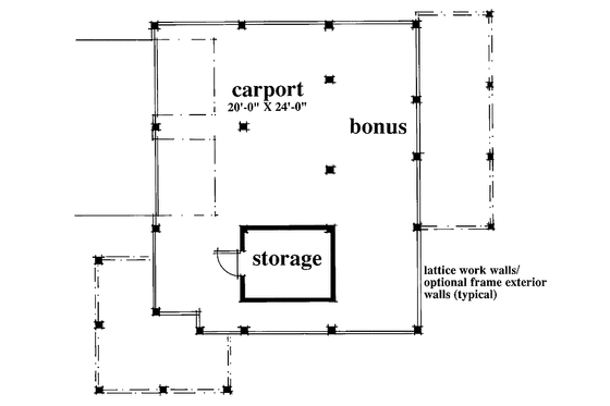 Floor Plan - Lower Floor for Country House Plan #930-29 - 2 bed, 2 bath