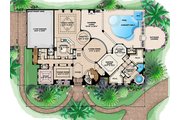 Mediterranean Style House Plan - 4 Beds 7 Baths 8657 Sq/Ft Plan #27-476 