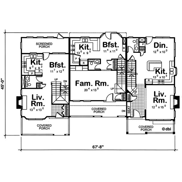 Traditional Floor Plan - Main Floor Plan #20-402