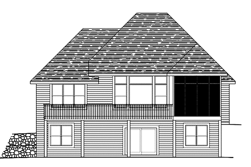 Home Plan - Exterior - Rear Elevation for Ranch House Plan #51-1102 - 3 bed, 2.5 bath