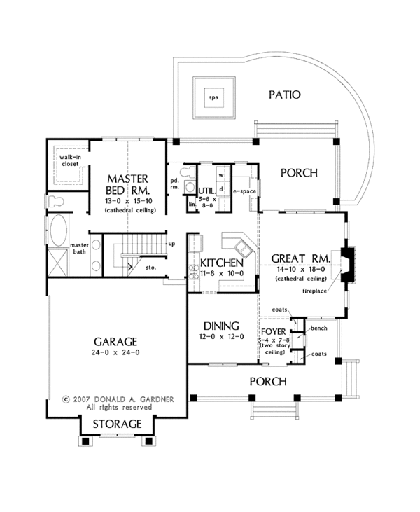 Craftsman Floor Plan - Main Floor Plan #929-849