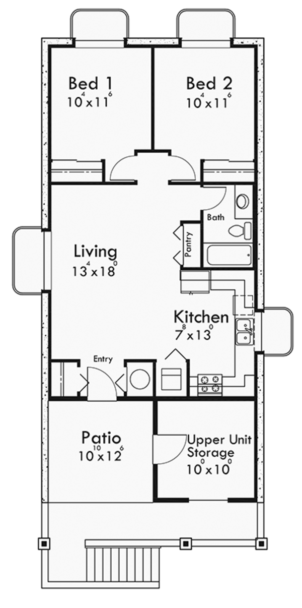 House Design - Craftsman Floor Plan - Lower Floor Plan #303-473