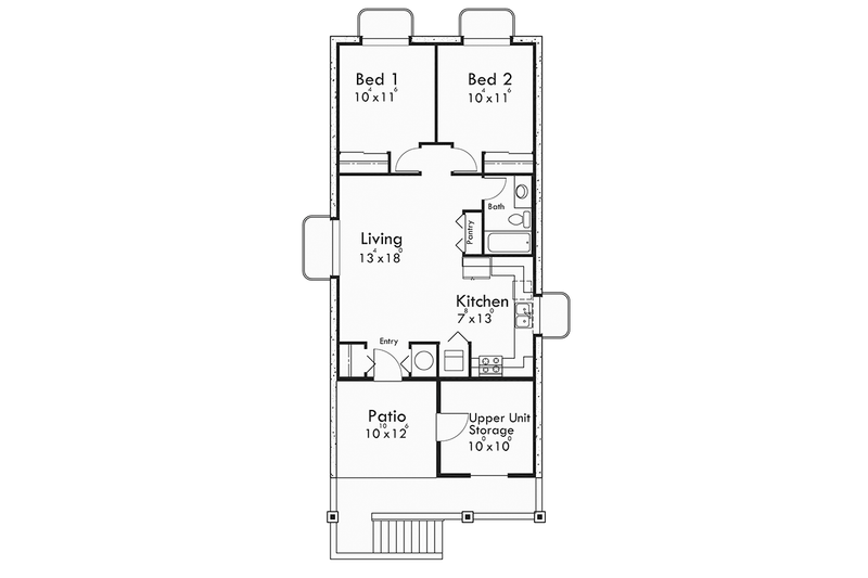 Architectural House Design - Floor Plan - Lower Floor for Craftsman House Plan #303-473 - 6 bed, 4.5 bath