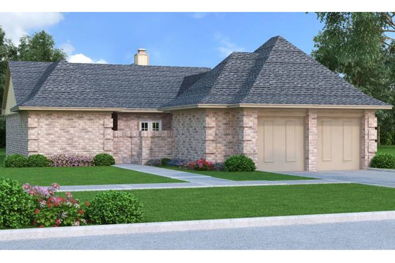 Home Plan - Exterior - Front Elevation 3 for European House Plan #45-537 - 3 bed, 2 bath