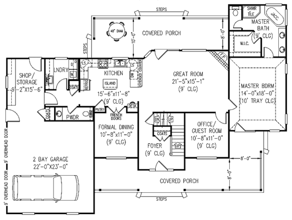 House Plan Design - Country Floor Plan - Main Floor Plan #11-268