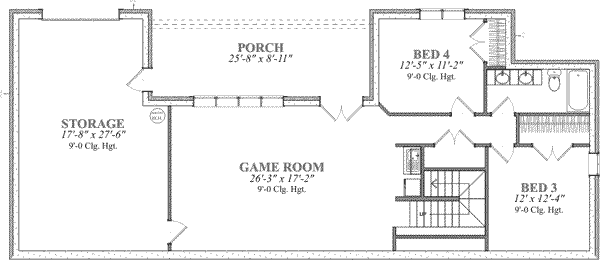 European Floor Plan - Lower Floor Plan #63-126