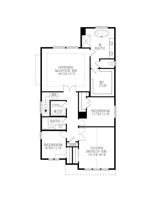 Craftsman Floor Plan - Upper Floor Plan #53-691