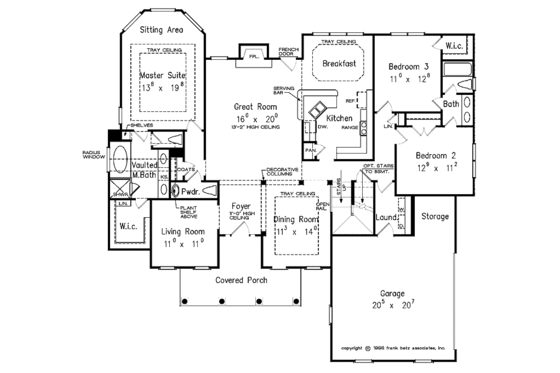 Floor Plan - Main Floor for Classical House Plan #927-352 - 3 bed, 2.5 bath