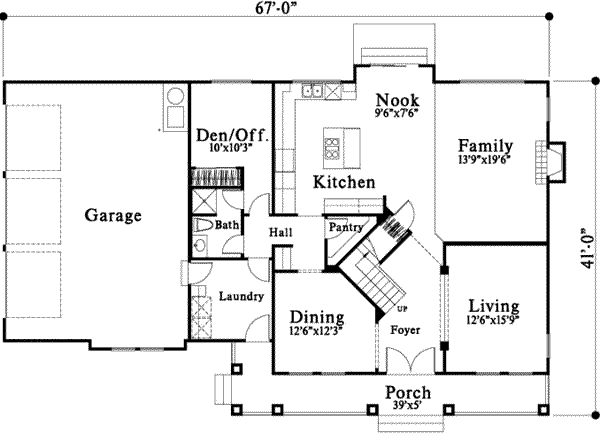 Bungalow Floor Plan - Main Floor Plan #78-127