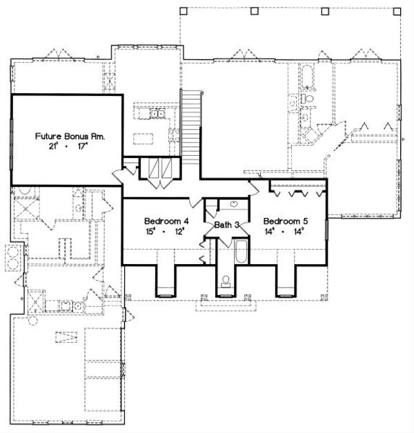 Colonial Floor Plan - Upper Floor Plan #417-414