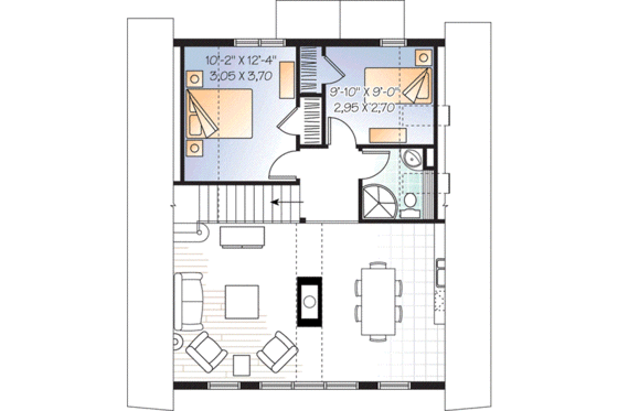Floor Plan - Upper Floor for Cottage House Plan #23-670 - 3 bed, 2 bath
