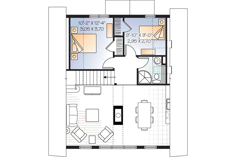 House Design - Floor Plan - Upper Floor for Cottage House Plan #23-670 - 3 bed, 2 bath
