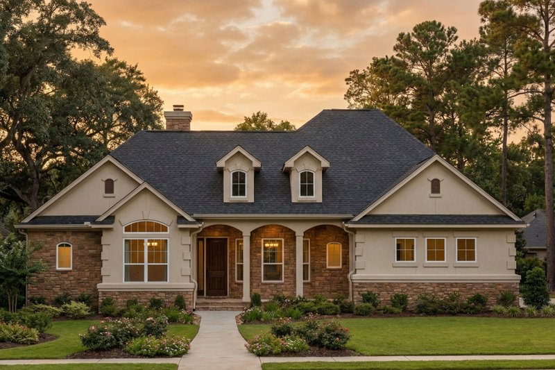 House Plan Design - Exterior - Front Elevation 3 for Traditional House Plan #80-116 - 4 bed, 2 bath