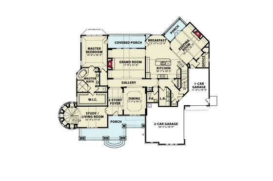 Floor Plan - Main Floor for Beach House Plan #54-597 - 4 bed, 3 bath