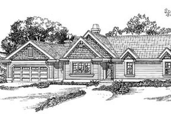 Exterior - Front Elevation for Traditional House Plan #47-329 - 3 bed, 2 bath
