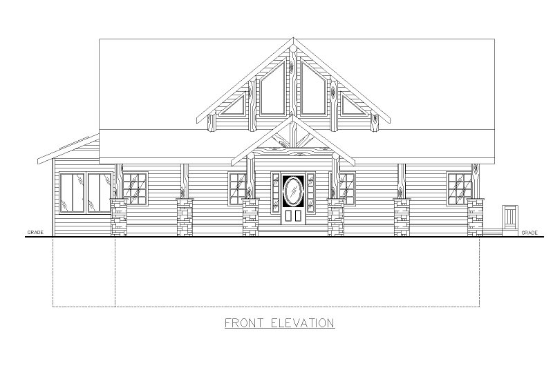 Architectural House Design - Exterior - Front Elevation 3 for Craftsman House Plan #117-1104 - 3 bed, 2.5 bath