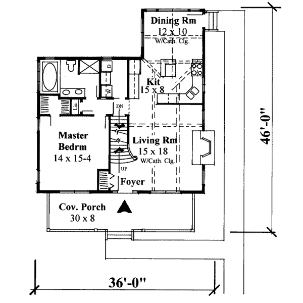 Cottage Floor Plan - Main Floor Plan #75-167