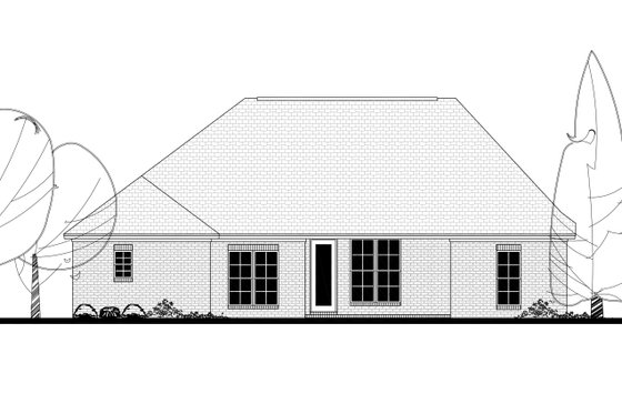 Exterior - Rear Elevation for European House Plan #430-122 - 3 bed, 2 bath