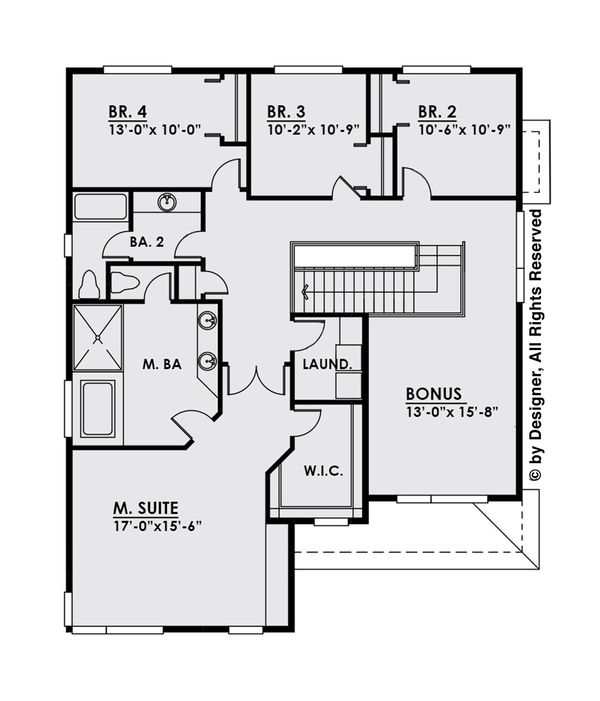 Architectural House Design - Contemporary Floor Plan - Upper Floor Plan #1066-6