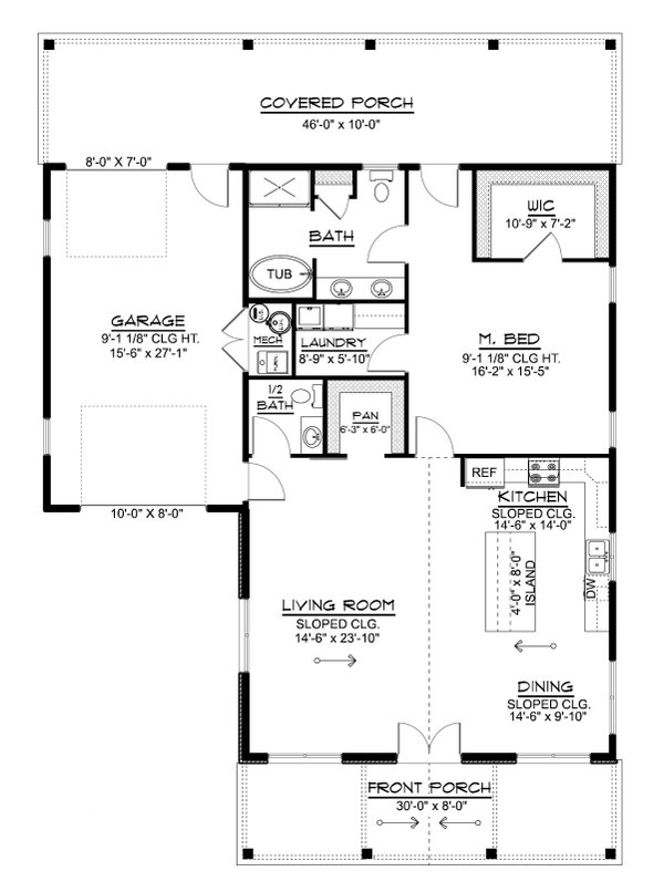 Country Floor Plan - Main Floor Plan #1064-330