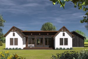 Exterior - Rear Elevation for Farmhouse House Plan #933-18 - 3 bed, 2 bath