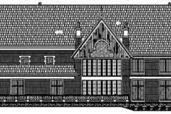 Exterior - Rear Elevation for European House Plan #119-219 - 5 bed, 4 bath