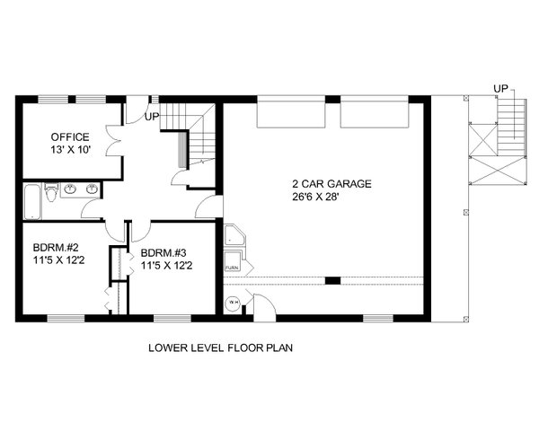 Craftsman Floor Plan - Lower Floor Plan #117-932