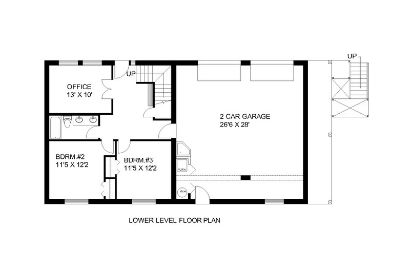 House Blueprint - Floor Plan - Lower Floor for Craftsman House Plan #117-932 - 3 bed, 3 bath