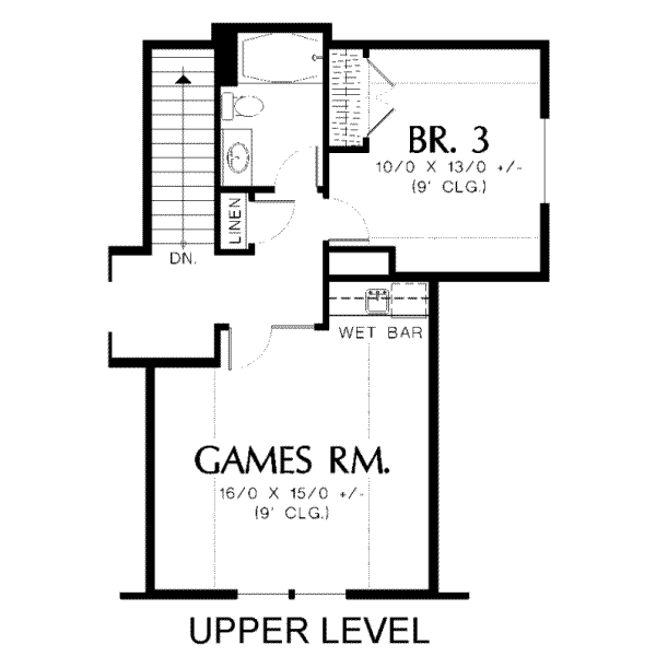 House Plan Design - European Floor Plan - Upper Floor Plan #48-157