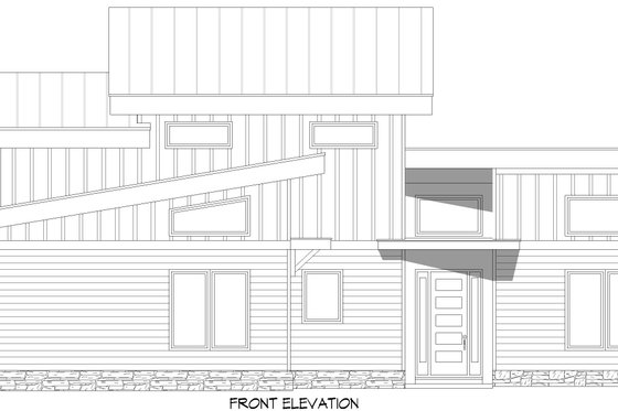 Exterior - Front Elevation 3 for Contemporary House Plan #932-1053 - 3 bed, 2 bath