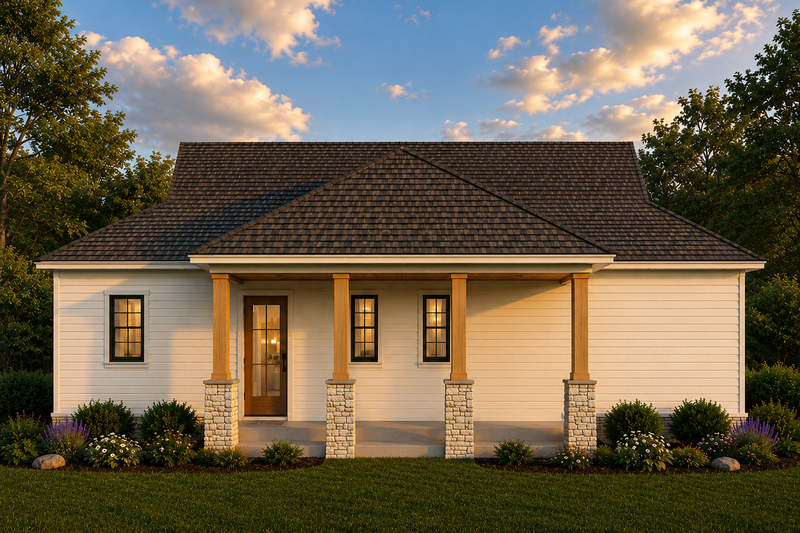 Architectural House Design - Exterior - Rear Elevation for Farmhouse House Plan #923-513 - 2 bed, 2 bath