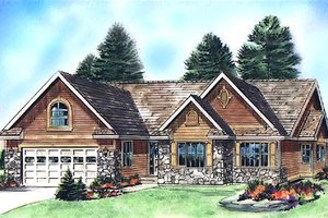 Ranch Exterior - Front Elevation Plan #18-2004