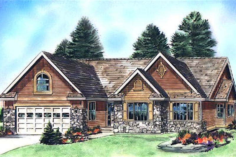 Ranch Style House Plan - 3 Beds 3 Baths 2106 Sq/Ft Plan #18-2004 ...
