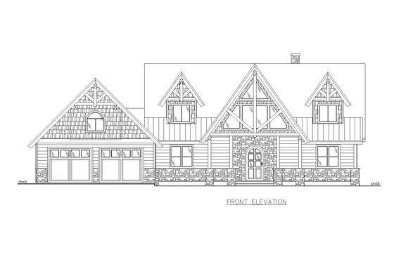 Exterior - Front Elevation 3 for Craftsman House Plan #117-985 - 3 bed, 2.5 bath