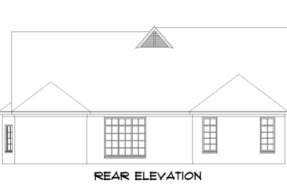 Exterior - Rear Elevation for European House Plan #424-173 - 4 bed, 2 bath