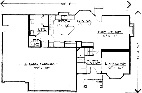 Traditional Floor Plan - Main Floor Plan #308-116