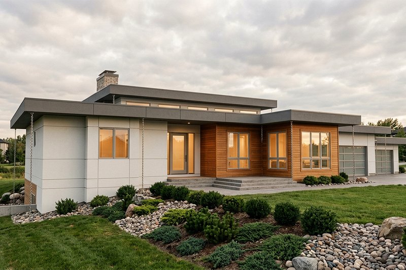 Exterior - Front Elevation 2 for Modern House Plan #928-346 - 4 bed, 3 bath