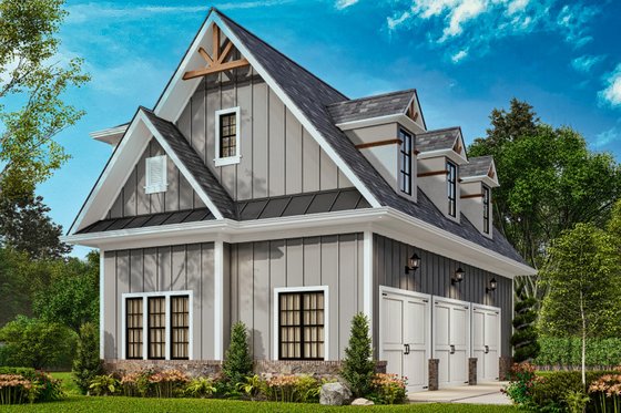 Exterior - Front Elevation 3 for Modern House Plan #54-579, 0 bath