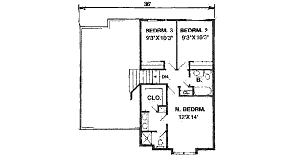 Traditional Floor Plan - Upper Floor Plan #116-197
