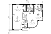 European Style House Plan - 1 Beds 1 Baths 968 Sq/Ft Plan #25-4108 