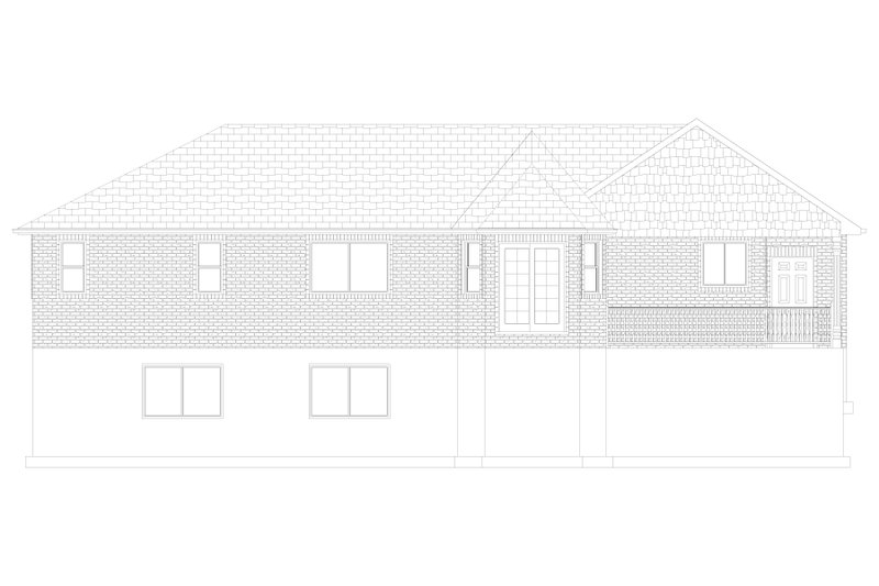 Home Plan - Exterior - Rear Elevation 1 for Ranch House Plan #1060-302 - 3 bed, 2 bath