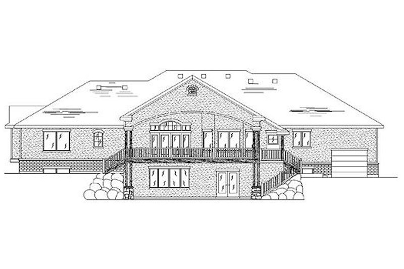 Dream House Plan - Exterior - Rear Elevation for Traditional House Plan #5-354 - 6 bed, 3 bath