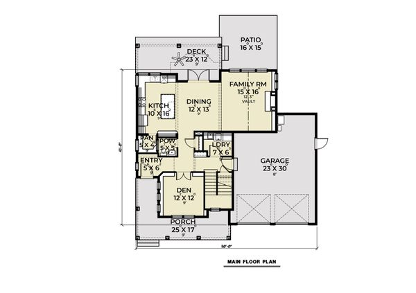Craftsman Floor Plan - Main Floor Plan #1070-126