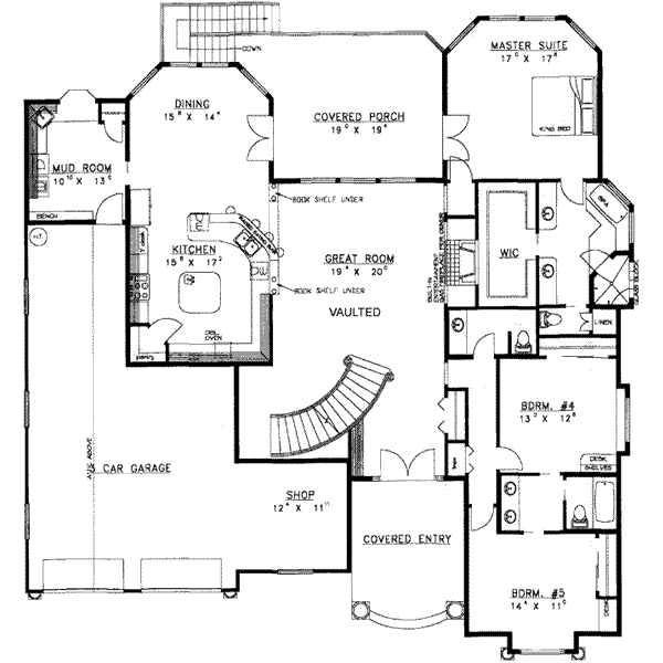 Home Plan - Traditional Floor Plan - Main Floor Plan #117-219