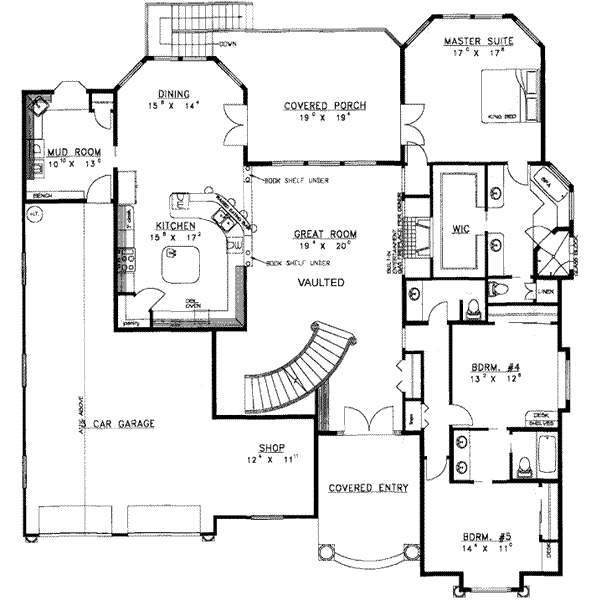 House Blueprint - Traditional Floor Plan - Main Floor Plan #117-219